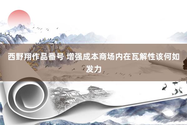 西野翔作品番号 增强成本商场内在瓦解性该何如发力